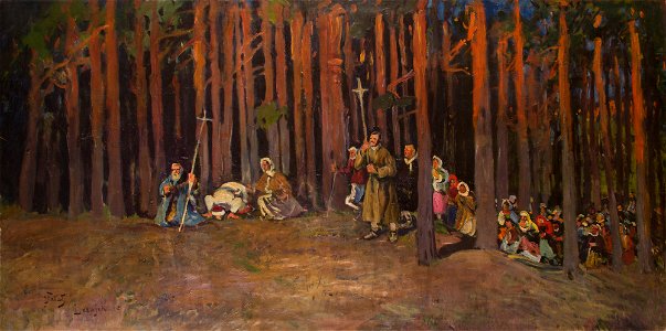 Julian Fałat - Group of Pilgrims - MNK II-b-88 - National Museum Kraków
