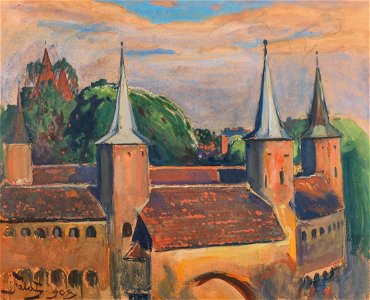 Julian Fałat Der Barbakan in Krakau 1908