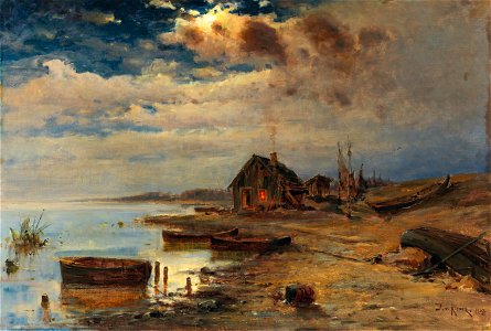 Julius von Klever - Scene at dusk on the Baltic coast