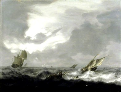 Julius Porcellis (1610-1645) (attributed to) - Shipping in a Rough Sea - 1257056 - National Trust