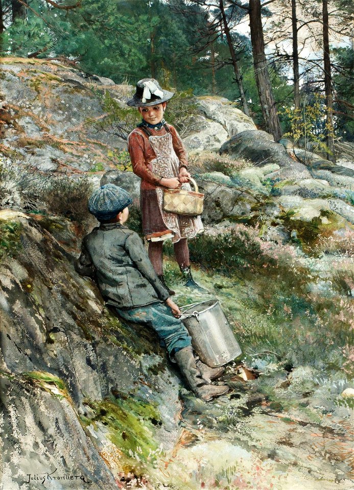 Julius Kronberg - Kurtis i skogsbacken
