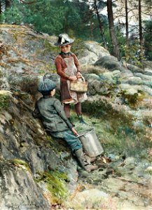 Julius Kronberg - Kurtis i skogsbacken