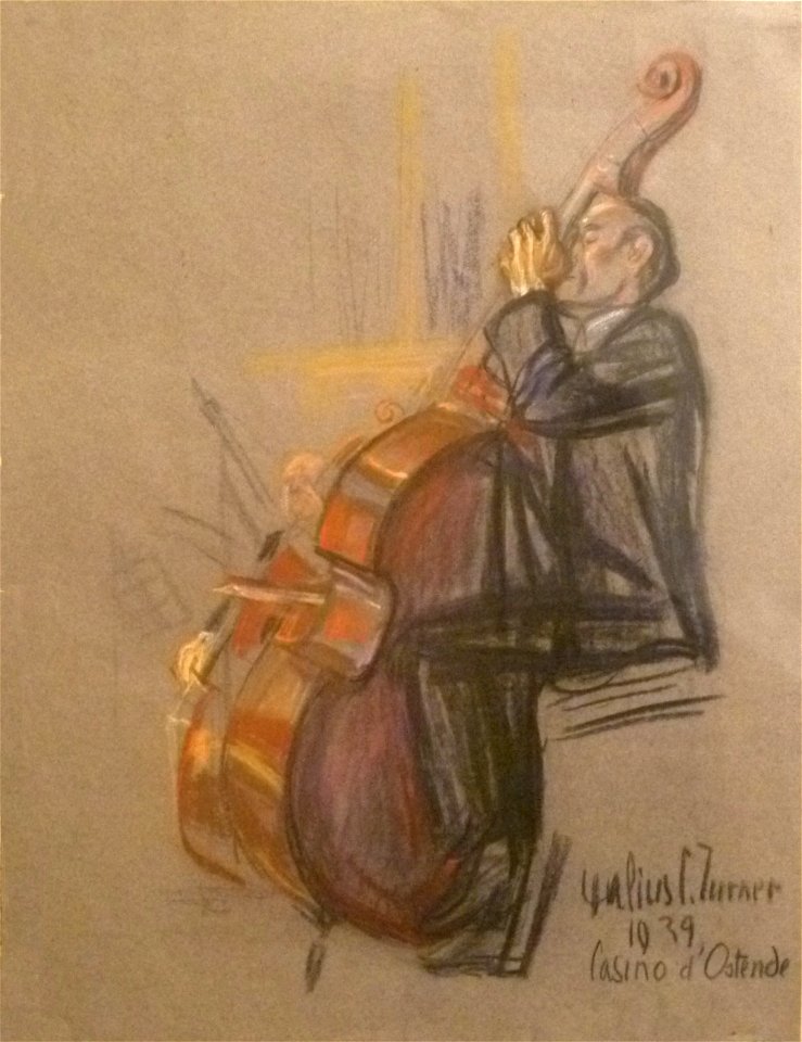 Julius Collen Turner (1939) - Contrabassisten van het Kursaalorkest van Oostende