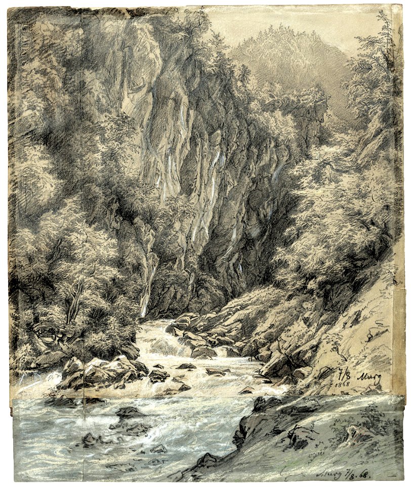 Julius Jacob Der Murgbach im Murgtal bei St Gallen 1868