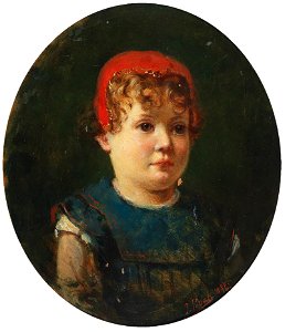 Julius Pollak Mädchen mit roter Kappe 1884