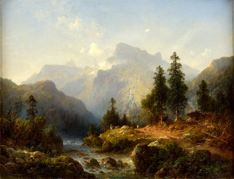 Julius Lange Fluss in den Bergen