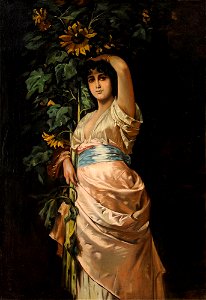 Junge Frau mit Sonnenblume