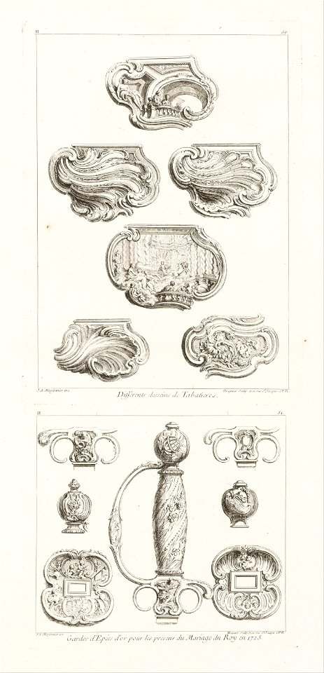 Juste-Aurèle Meissonnier - Differents Desseins de Tabatières, deuxième planche (Different Designs for Snuff Boxes, second plate... - Google Art Project