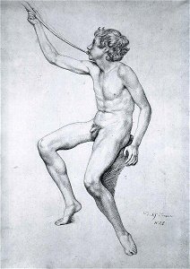 Julius Schnorr von Carolsfeld - Seated Boy Playing a Pipe - WGA21017