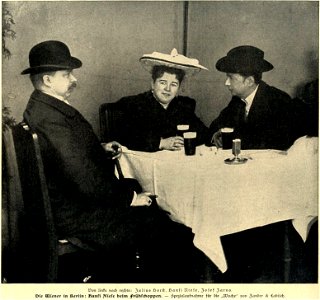Julius Horst, Hansi Niese Joef Jarno bei Frühschoppen in Berlin 1903