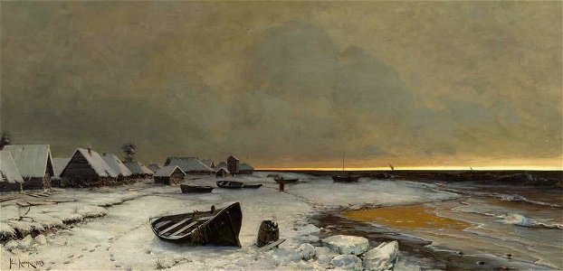 Julus von Klever-Winterlandschaft-1883. Free illustration for personal and commercial use.