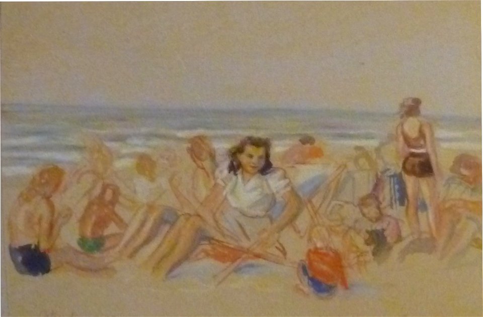 Julius Collen Turner (1947) - Op het strand van Oostende