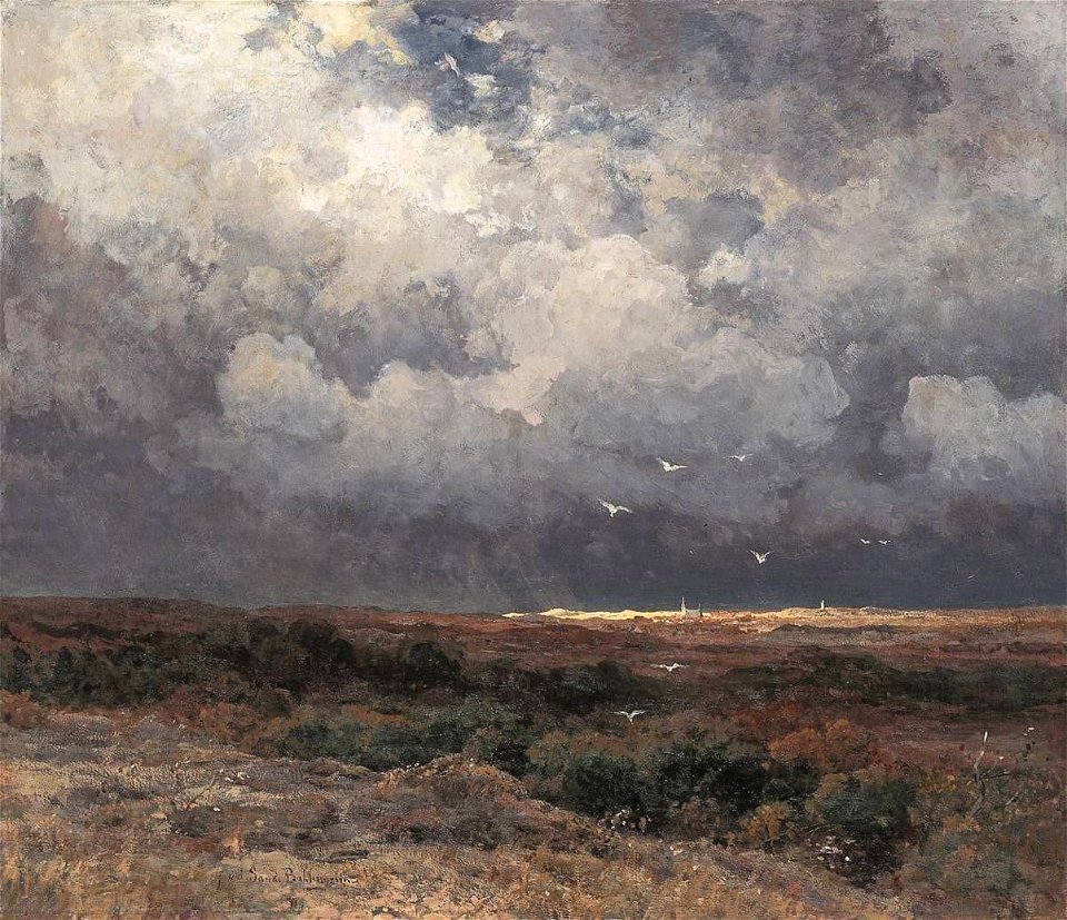 Julius Jacobus van de Sande Bakhuyzen - Dorf in den Dünen - 7957 - Bavarian State Painting Collections