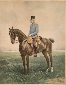 Julius von Blaas Kaiser Franz Joseph zu Pferd c1900. Free illustration for personal and commercial use.