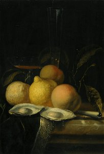 Juriaen van Streeck - Een stilleven met oesters, perziken en citroen...etc