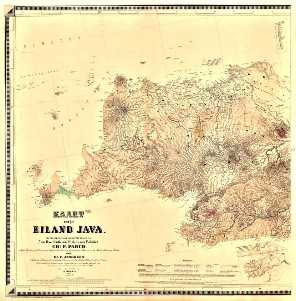 Junghuhn Kaart van het eiland Java - geologische Ausgabe Bl. 1