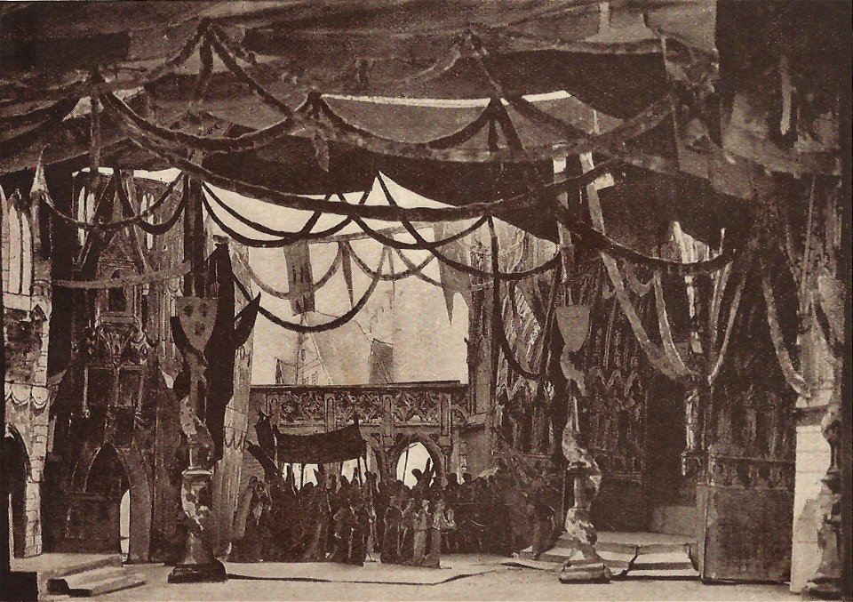 Jungfrau von Orleans Schiller Szenenmodell des Burgtheaters um 1880 Wien, Nationalbibliothek