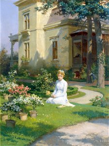 Julius Victor Berger - Mädchen im Garten einer Villa - 2703 - Kunsthistorisches Museum