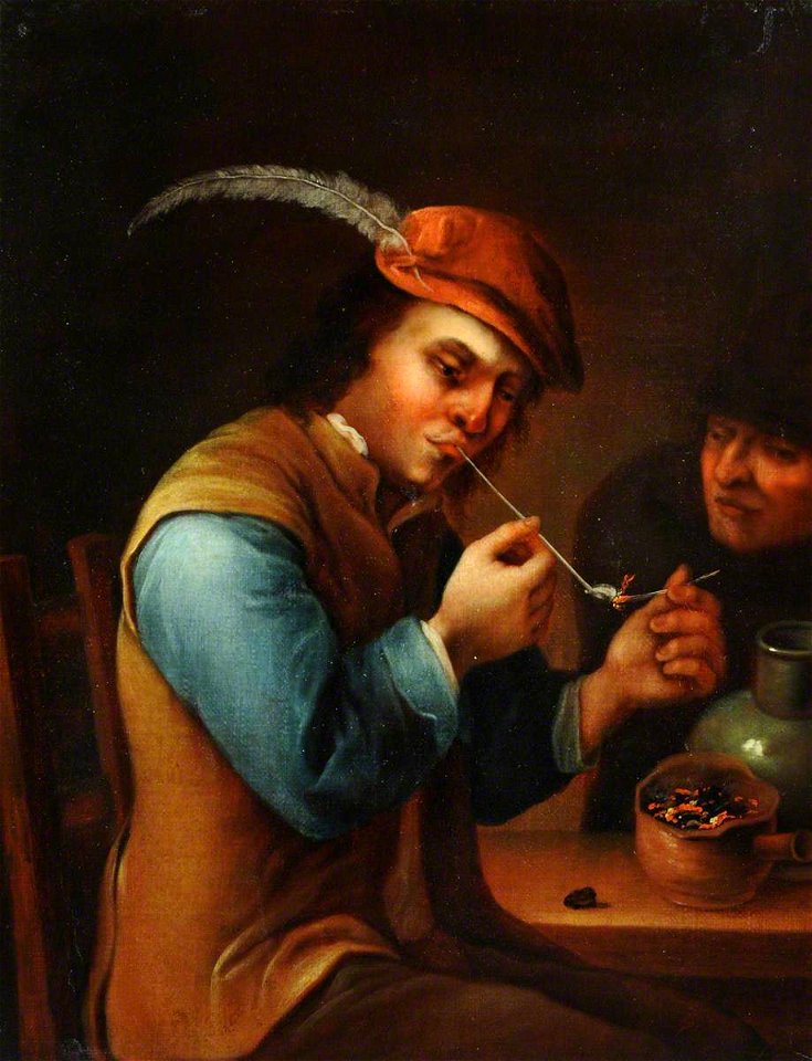 Justus Juncker (1703-1767) (style of) - A Young Peasant Lighting His Pipe - 960083 - National Trust