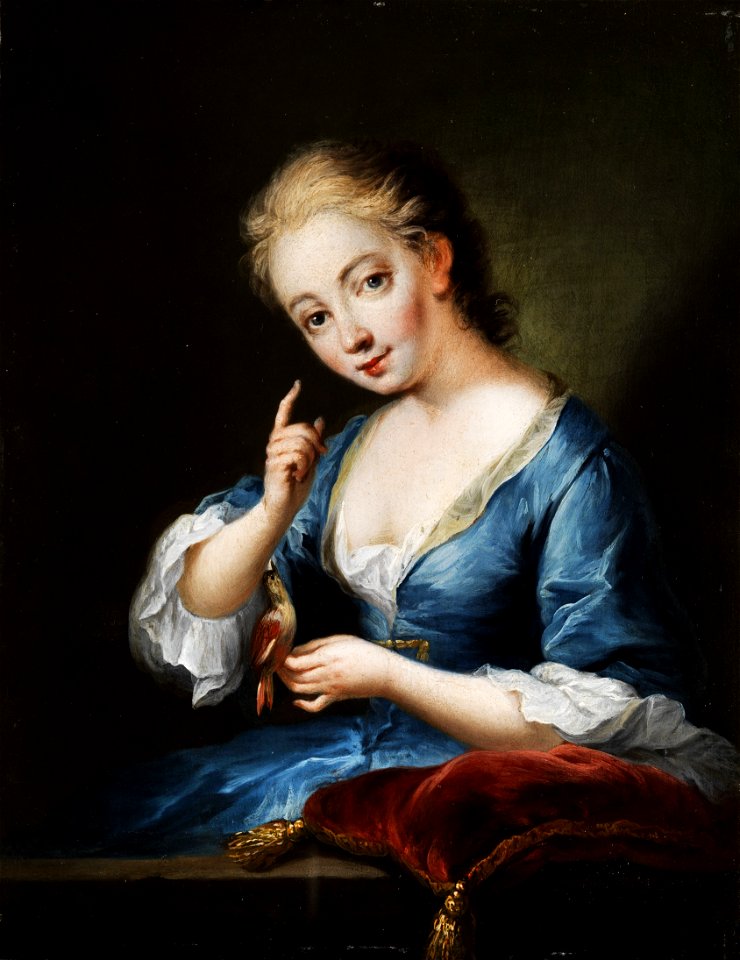 Junges Mädchen mit Singvogel