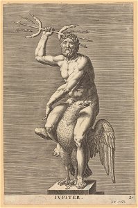 Jupiter 1585 print by Jacques Jonghelinck, S.I 1463, Prints Department, Royal Library of Belgium