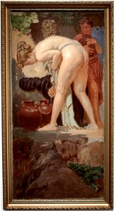 János Stein - Young girl taking water from the source