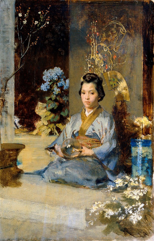 Julius Victor Berger - Japanerin in einem Zimmer - 535 - Österreichische Galerie Belvedere