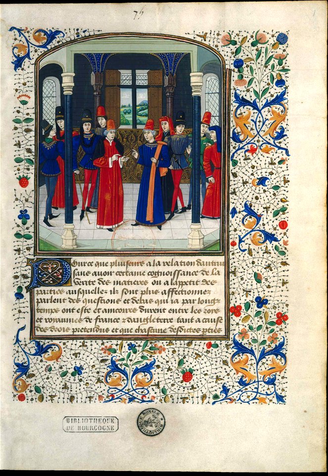 Justification de la France contre l'Angleterre - KBR Ms9469 f1 (conférence de diplomates)