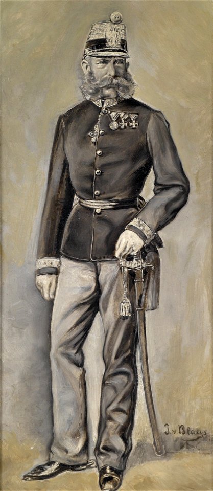 Julius von Blaas (attr) Kaiser Franz Joseph I von Österreich in Uniform 20th c