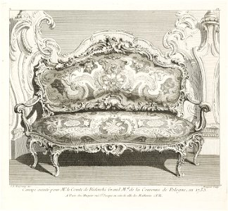 Juste-Aurèle Meissonnier - Canapé executé pour Mr. le Comte de Bielinski Grand M.al de la Couronne de Pologne, en 1735.; Canapé... - Google Art Project. Free illustration for personal and commercial use.