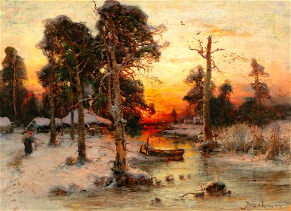 Julius von Klever - Returning home at sunset