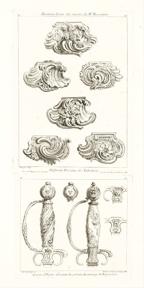 Juste-Aurèle Meissonnier - Gardes d'Epées d'or pour les presens du marriage du Roy en 1725 (Gilt Sword Handle in Honor of the K... - Google Art Project