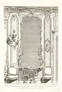 Juste-Aurèle Meissonnier - Projet d'un Trumeau de glace pour un grand cabinet fait pour le Portugal; Projet de trumeau avec var... - Google Art Project