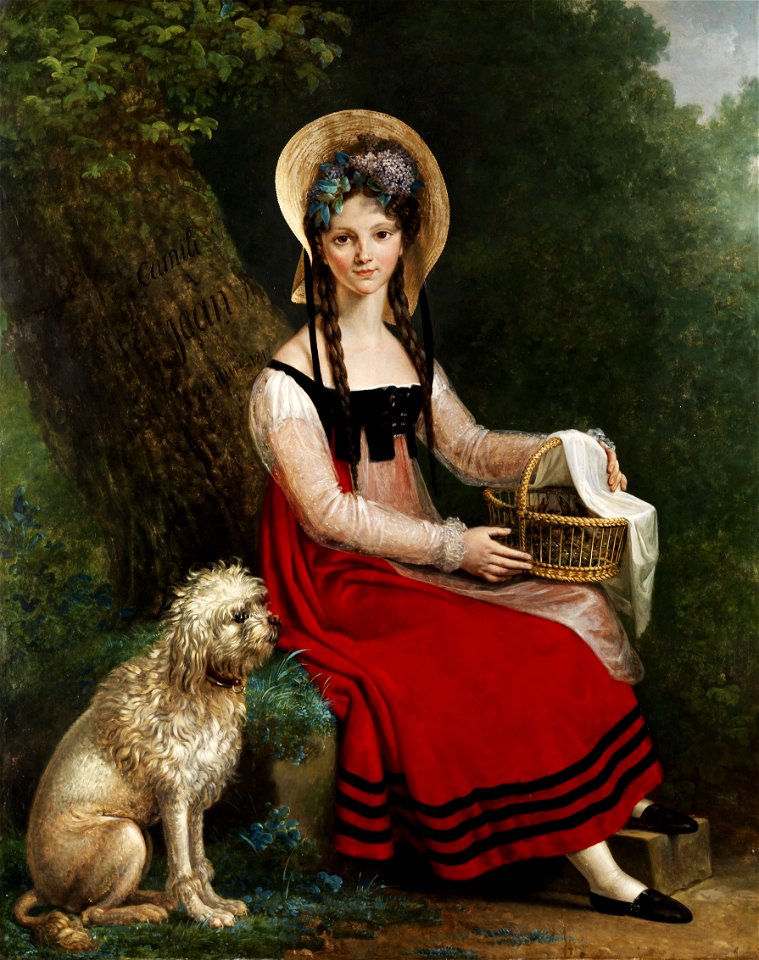 Junges Mädchen mit Pudel 1817