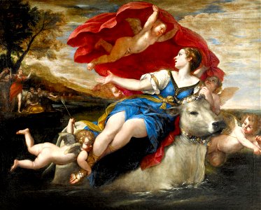 Jupiter in the shape of a bull carrying off Europa by Francesco Albani