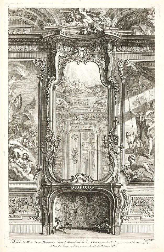 Juste-Aurèle Meissonnier - Cabinet de Mr. le Comte Bielenski Grand Marechal de la Couronne de Pologne executé en 1734; Chiminée... - Google Art Project