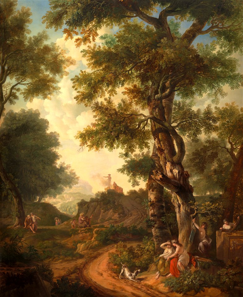 Jurriaan Andriessen - Arcadisch landschap met reizigers - SK-A-4854-I - Rijksmuseum
