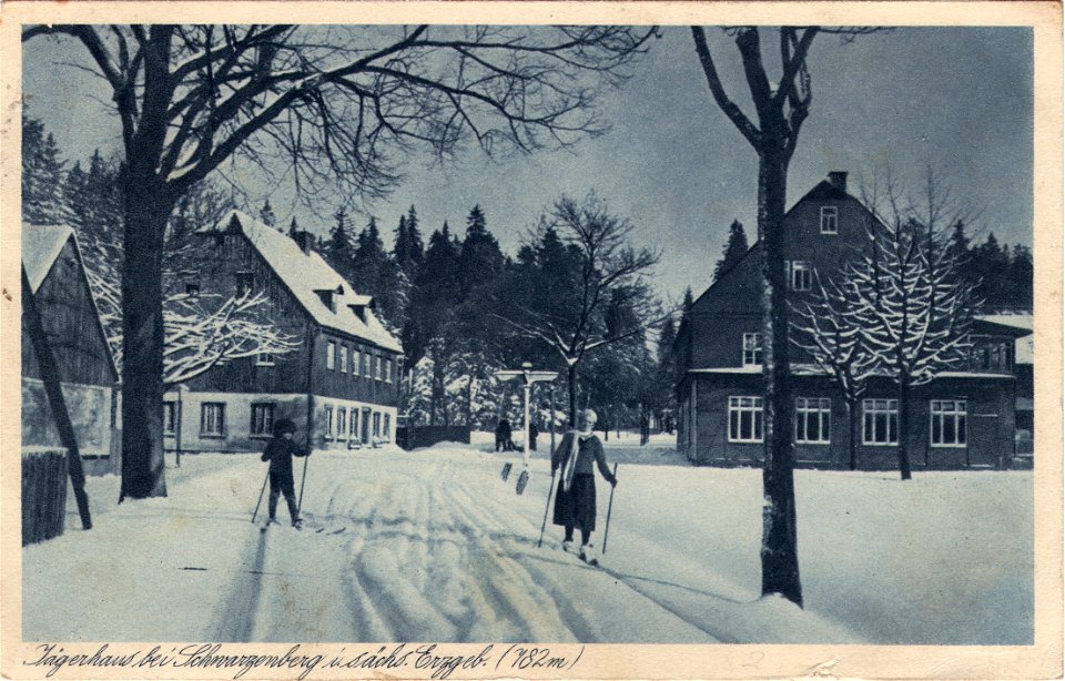Jägerhaus bei Schwarzenberg im sächsischen Erzgebirge Ansichtskarte postalisch gelaufen um 1925