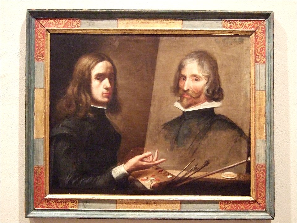Jusepe Martínez Lurbe - Autorretrato pintando a su padre Daniel Martínez