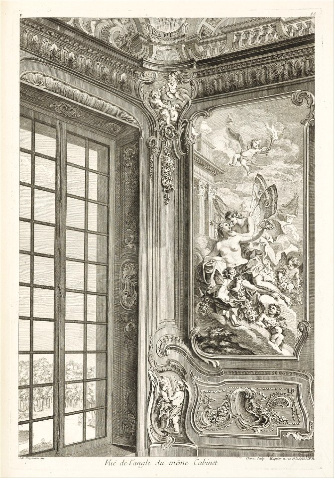 Juste-Aurèle Meissonnier - Vue de l'angle du même Cabinet; Vue de l'angle du même cabinet, montrant à gauche une grande fenêtre... - Google Art Project