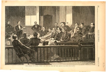 Jurors listening to counsel, Supreme Court, new City Hall, New York (Boston Public Library)