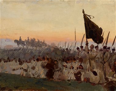 Józef Chełmoński - Scythemen, sketch for “Racławice” - MP 1926 MNW - National Museum in Warsaw