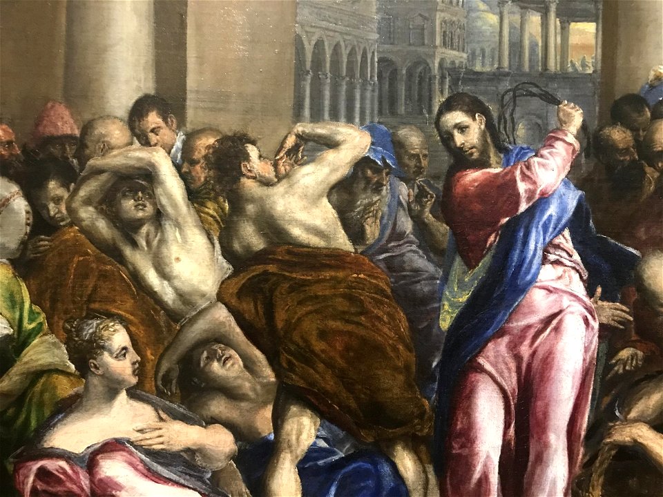 Jésus chassant les marchands du Temple détail