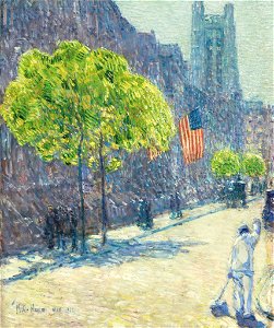 Just off the Avenue, Fifty-Third Street, May 1916 by Childe Hassam