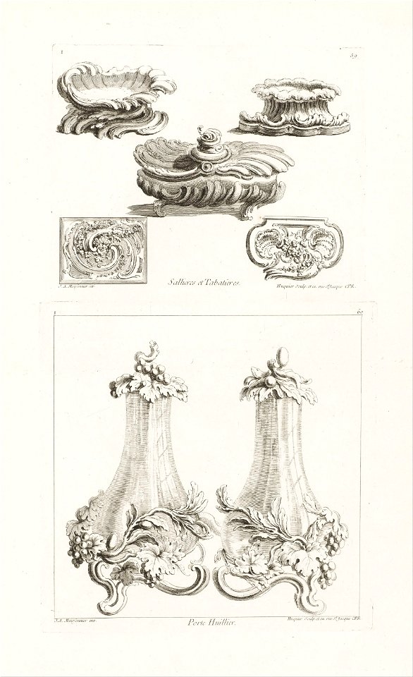 Juste-Aurèle Meissonnier - Sallieres et Tabatières (Salt Dishes and Snuff Boxes), plate 69 in Oeuvres de Juste-Aurèle Meissonni... - Google Art Project