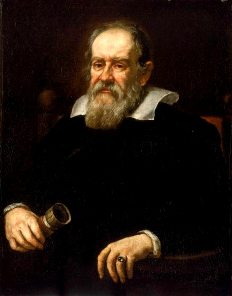 Justus Sustermans - Portret van Galileo Galilei (1564-1642) zittend in halffiguur, met een telescoop in zijn hand - BHC2700 - Royal Museums Greenwich