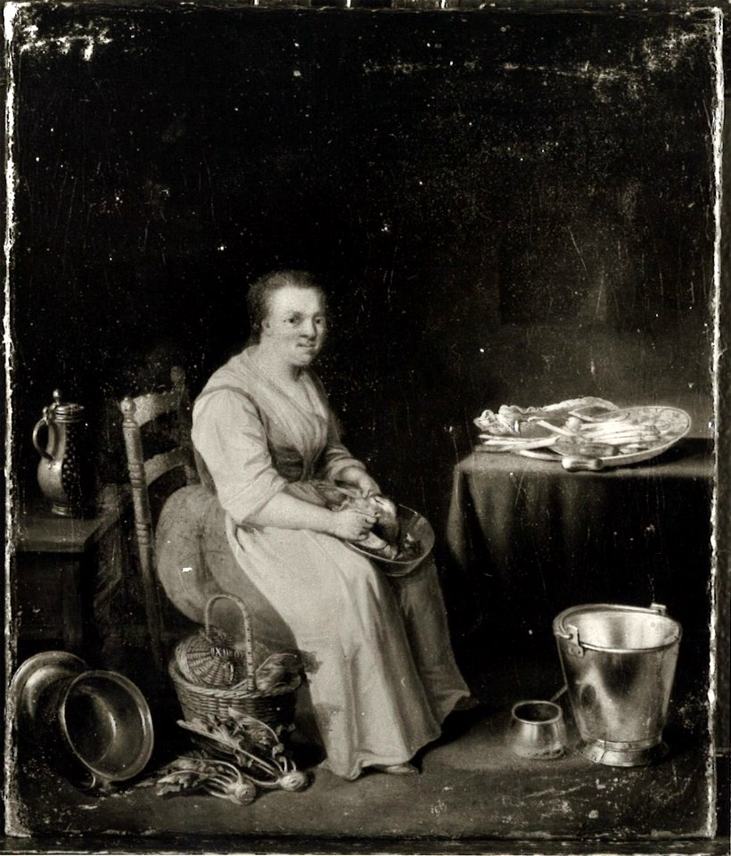 Justus Juncker (^) - Geflügelrupfende Frau - HST 50 - Bavarian State Painting Collections