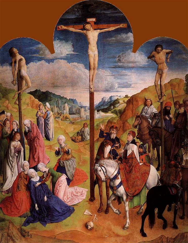 Justus van Gent - Calvary Triptych central