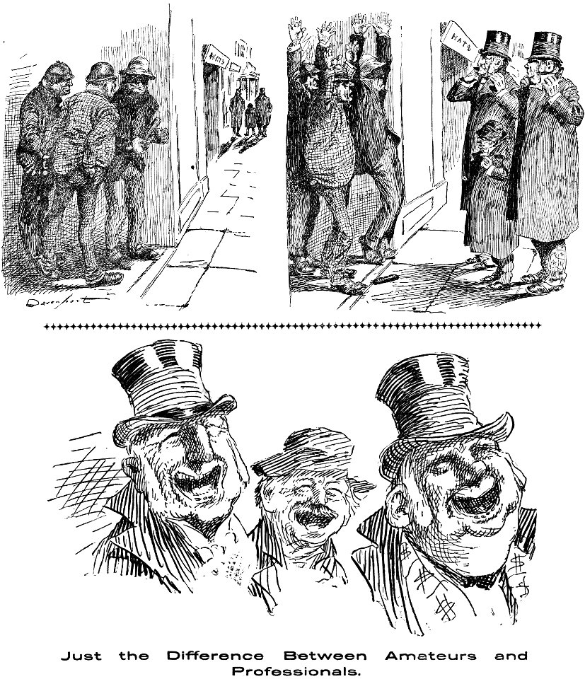 Just the DIfference Between Amateurs and Professionals (Homer Davenport)