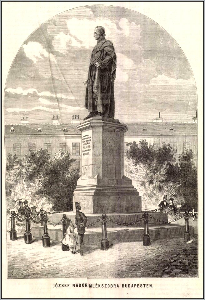 József nádor szobra Bp-en. Mo. és a Nagyvilág, 1876